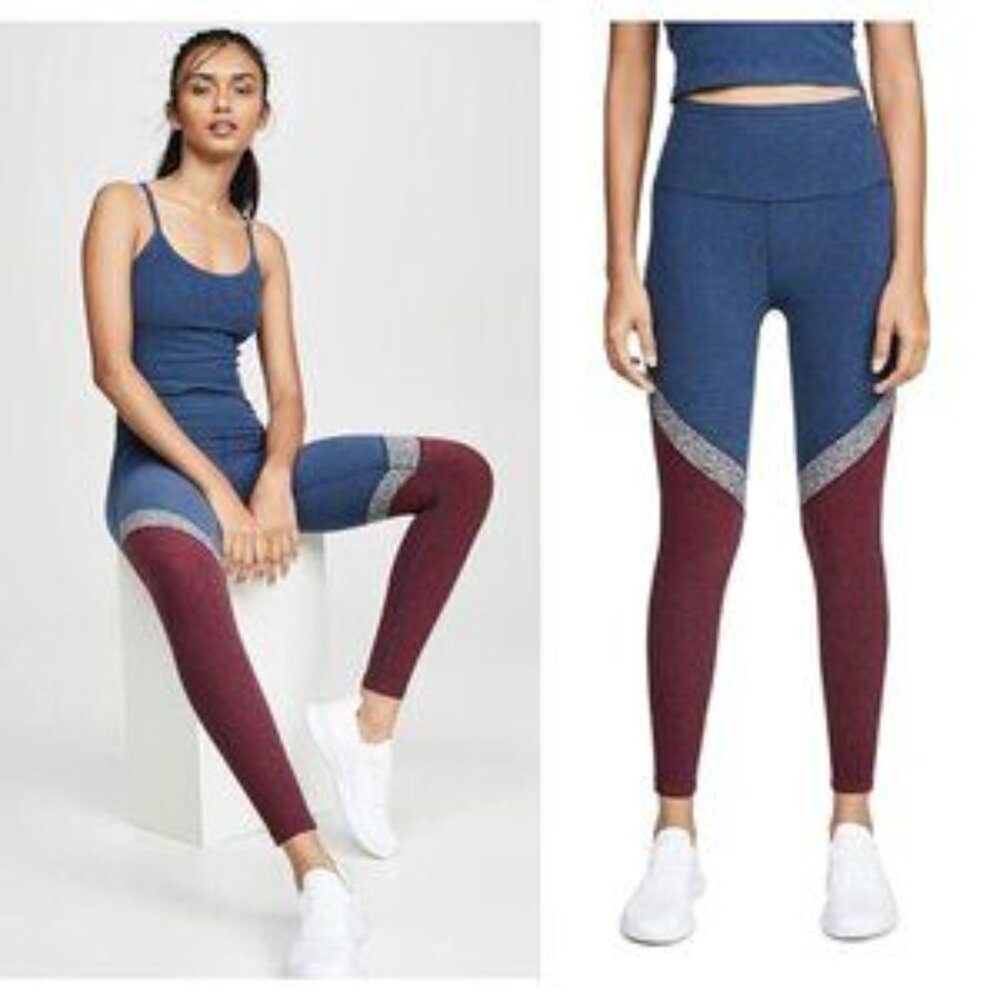 Beyond Yoga Leggings Colorblock Spacedye Soft Stretch size S Athleisure Gym